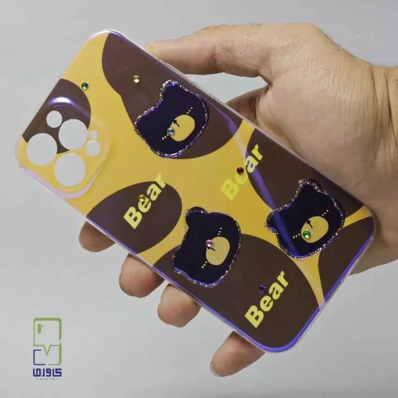 قاب گوشی آیفون 15 پرو مکس دخترانه | هولوگرامی خرسی – iPhone 15 Pro Max