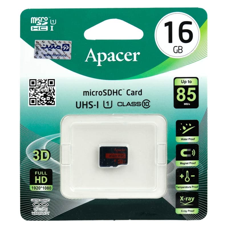 رم میکرو 16 گیگ اپیسر Apacer R85 U1 C10 | مموری کارت 16GB سرعت 85MB/s
