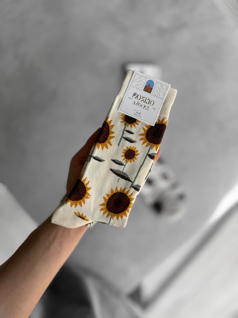 جوراب ساقدار Moxiao طرح Sun Flower کد 742 — تصویر ۲
