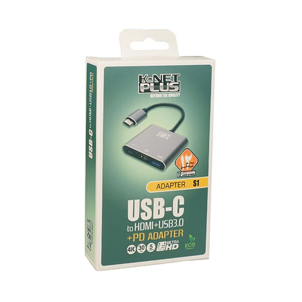 تبدیل USB-C به HDMI/USB3.0/PD کی نت پلاس مدل K-NET PLUS KP-MFCMS103 — تصویر ۲