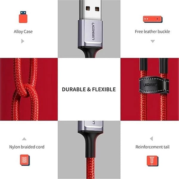 کابل USB-C یوگرین مدل UGREEN US505-20527 طول 1 متر — تصویر ۲