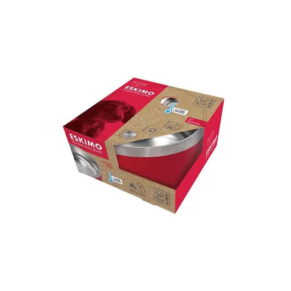 ظرف آب و غذا سگ و گربه ام پتس M-Pets مدل استیل دو جداره 2 لیتری