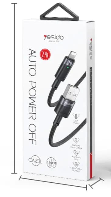 کابل USB 2 به TYPE-C یسیدو YESIDO CA123 طول 1.2 متر 3 آمپر — تصویر ۱۱