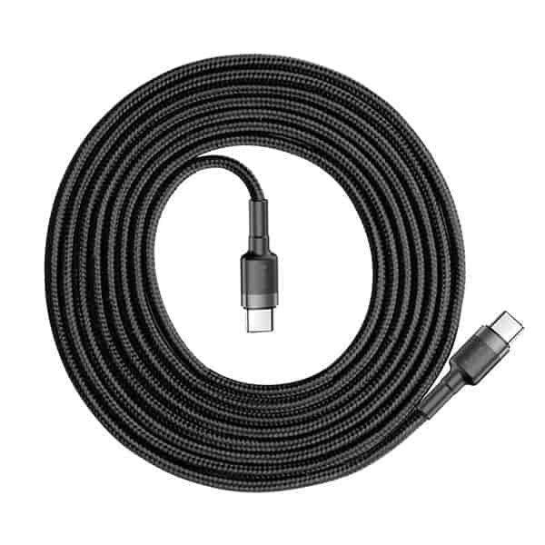 کابل فست شارژ Baseus CATKLF-HG1 Cafule Series Type-C To Type-C PD2.0 QC3.0 2m — تصویر ۴