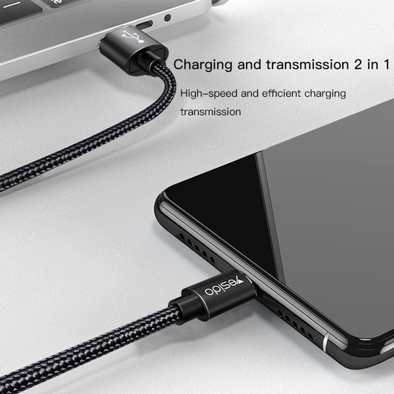 کابل USB به micro-usb یسیدو YESIDO CA54 طول 30 سانتیمتر — تصویر ۲