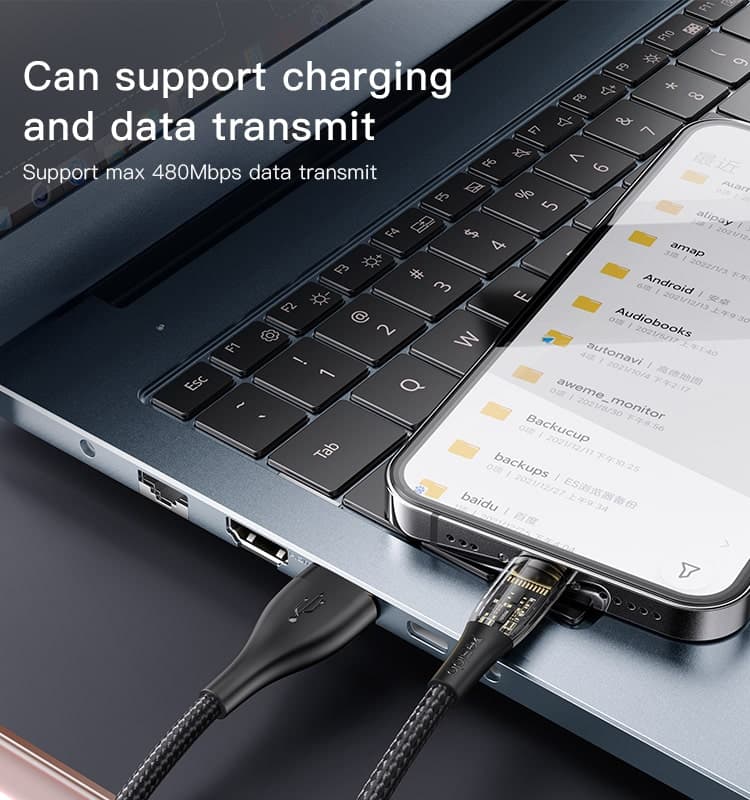کابل USB به لایتنینگ یسیدو YESIDO CA104 طول 1.2 متر 2.4 آمپر — تصویر ۴
