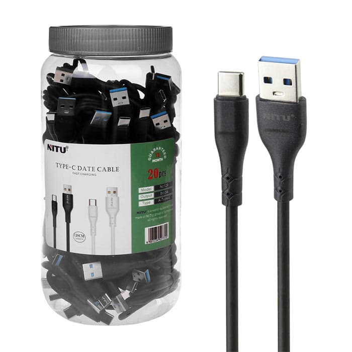 کابل بدون پک دبه ای تایپ سی فست شارژ نیتو NITU NC129 1.2m