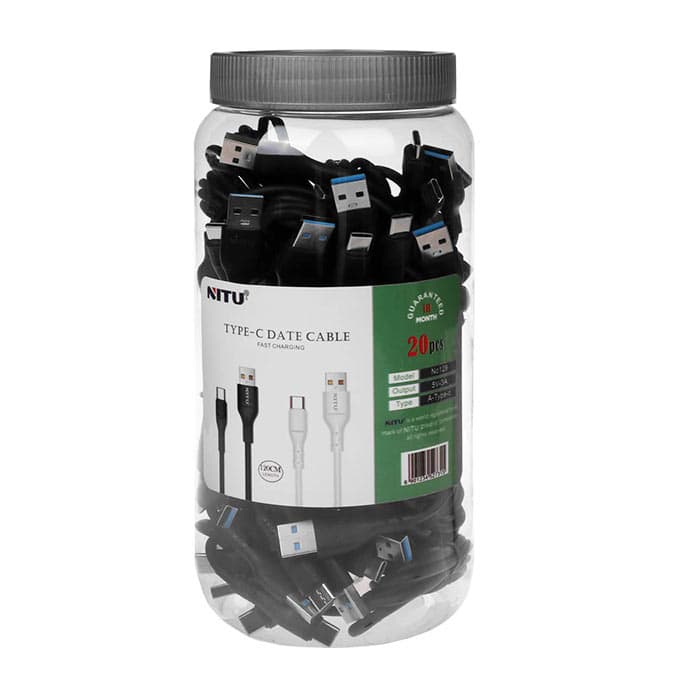 کابل بدون پک دبه ای تایپ سی فست شارژ نیتو NITU NC129 1.2m — تصویر ۲