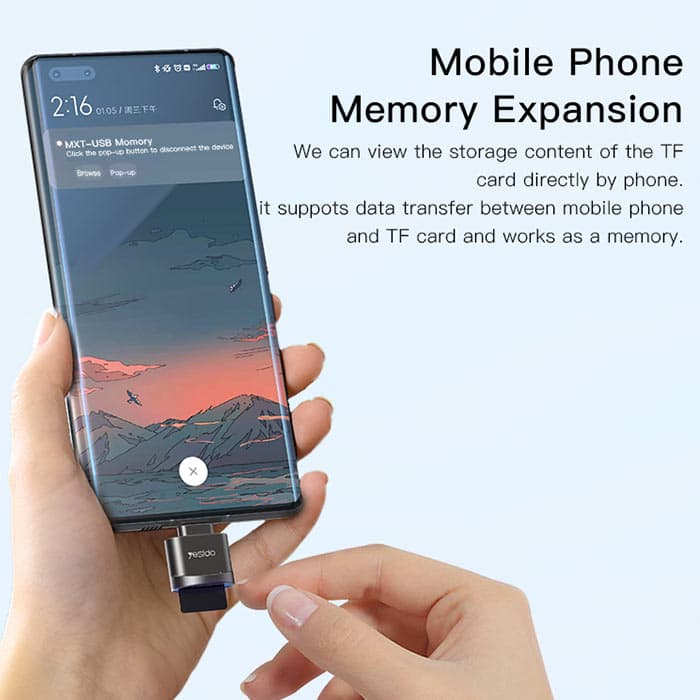 رم ریدر تایپسی OTG CARD READER یسیدو YESIDO GS19 — تصویر ۳