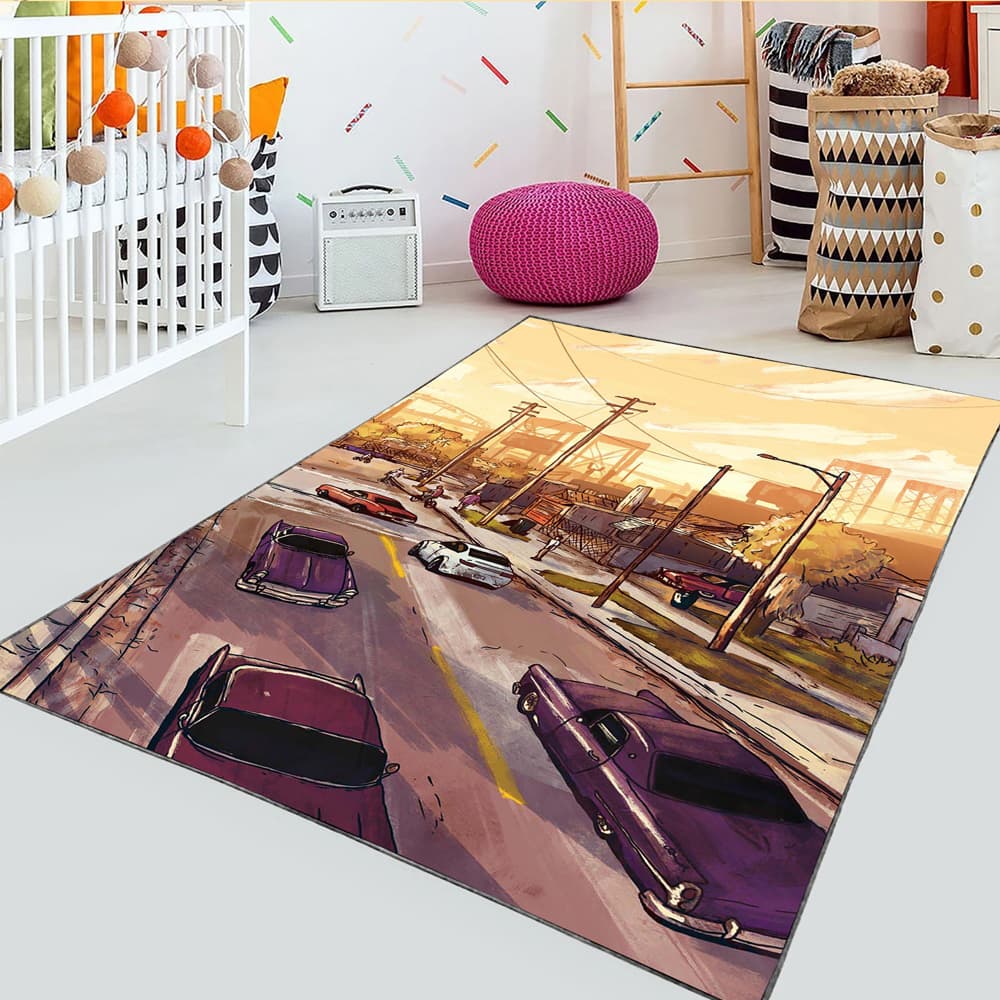 فرش جی تی ای طرح محله معروف سن آندریاس WAs-3476