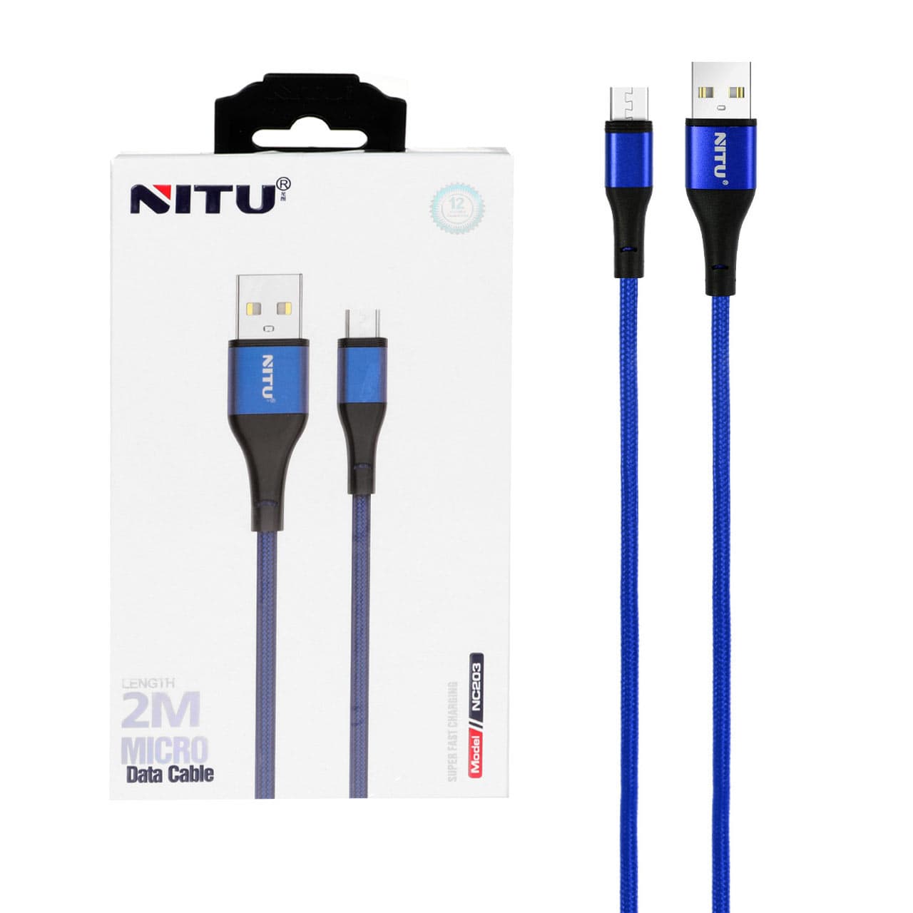 کابل USB به MICRO-USB نیتو NITU NC203 طول 2 متر 3 آمپر — تصویر ۶