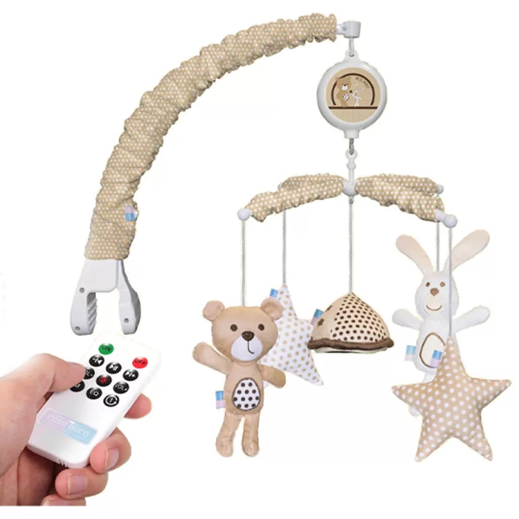 آویز تخت موزیکال رزبرن Bear & Kite Rose Born طرح خرس خرگوش — تصویر ۲
