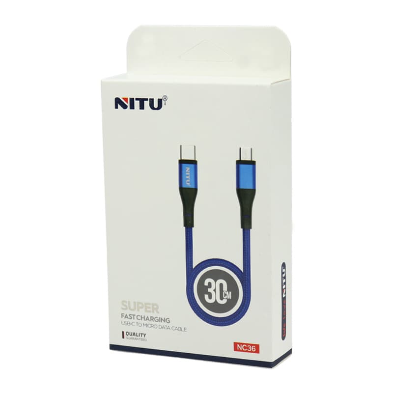 کابل Type-C به Micro-usb نیتو NITU NC36 طول 30 سانتیمتر 2.4 آمپر — تصویر ۷