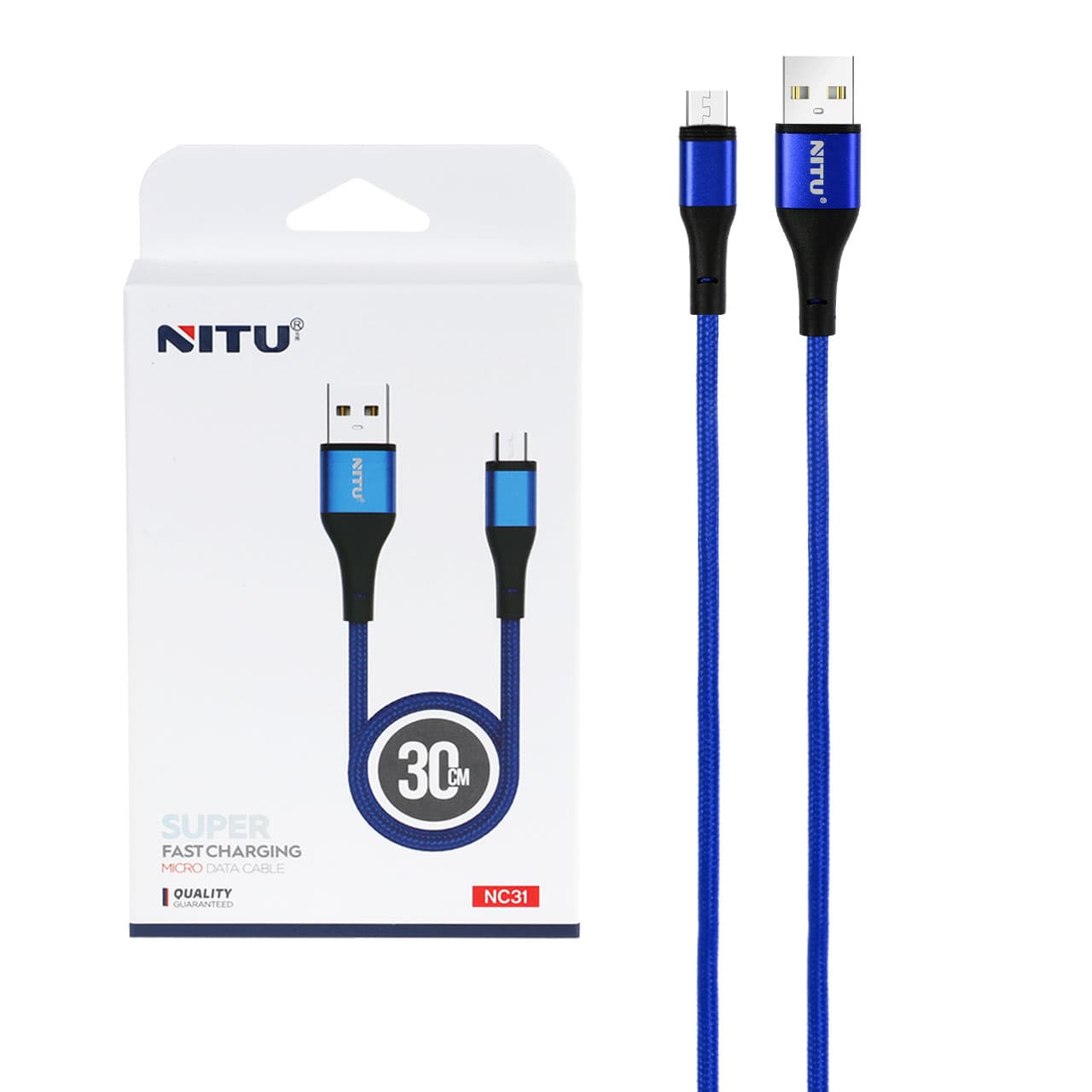کابل USB به Micro-usb نیتو NITU NC31 طول 30 سانتیمتر 2.4 آمپر — تصویر ۴