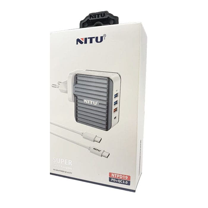شارژر دیواری سوپر فست شارژ QC3.0+PD نیتو NITU NTPD19 با کابل Type-C به Type-C — تصویر ۸