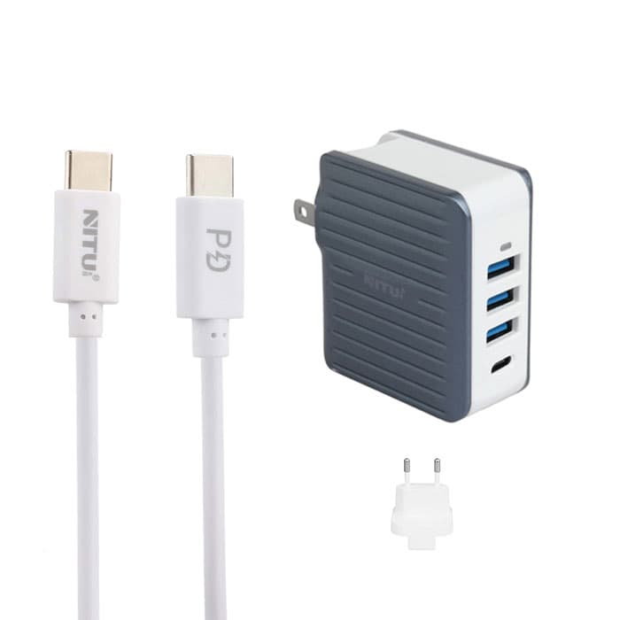 شارژر دیواری سوپر فست شارژ QC3.0+PD نیتو NITU NTPD19 با کابل Type-C به Type-C