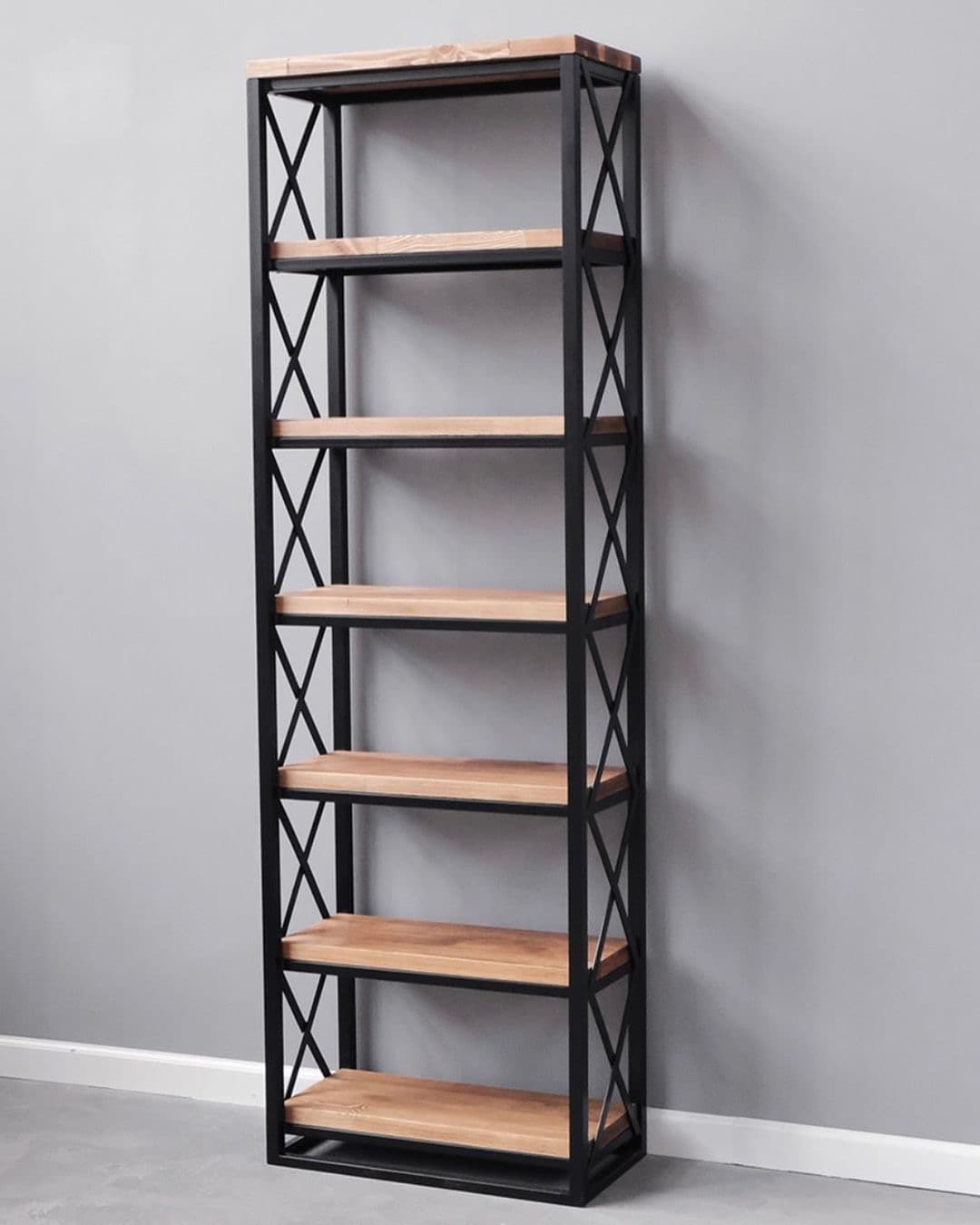 قفسه چوبی و فلزی 6 طبقه کتابی