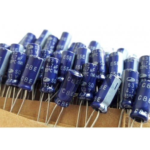 خازن الکترولیتی 1uF / 50V بسته 1000 تایی