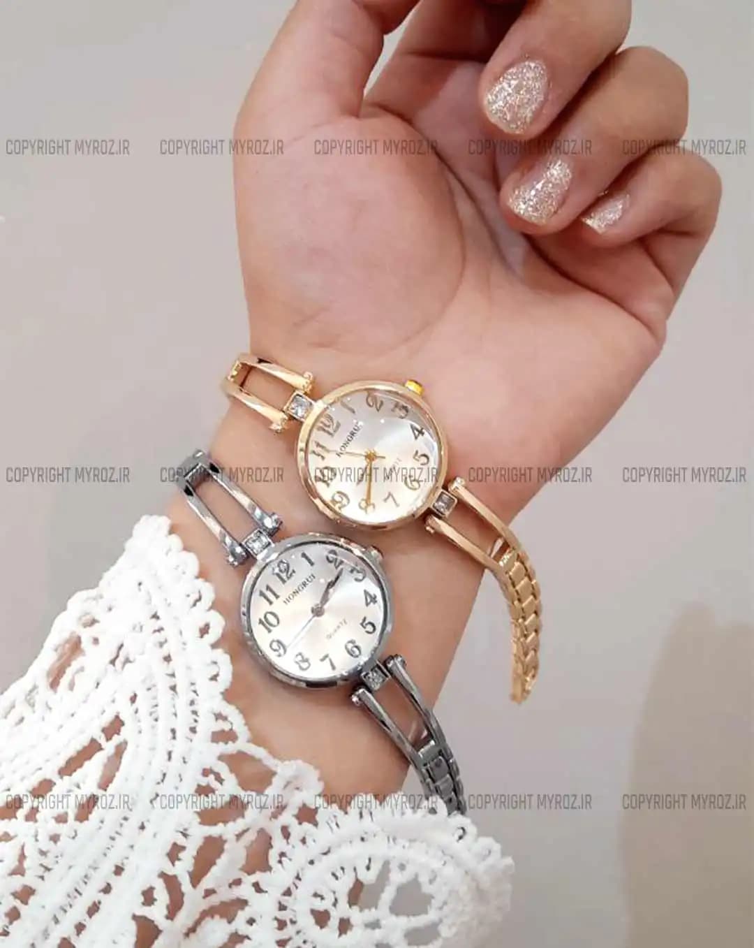 ساعت مچی زنانه هانگری HONGRUI مدل دستبندی کد 2671 — تصویر ۲