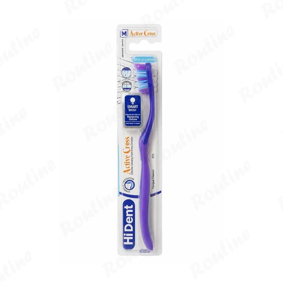 مسواک هایدنت مدل اکتیو کراس کد 970 با برس متوسط قابدار — تصویر ۴