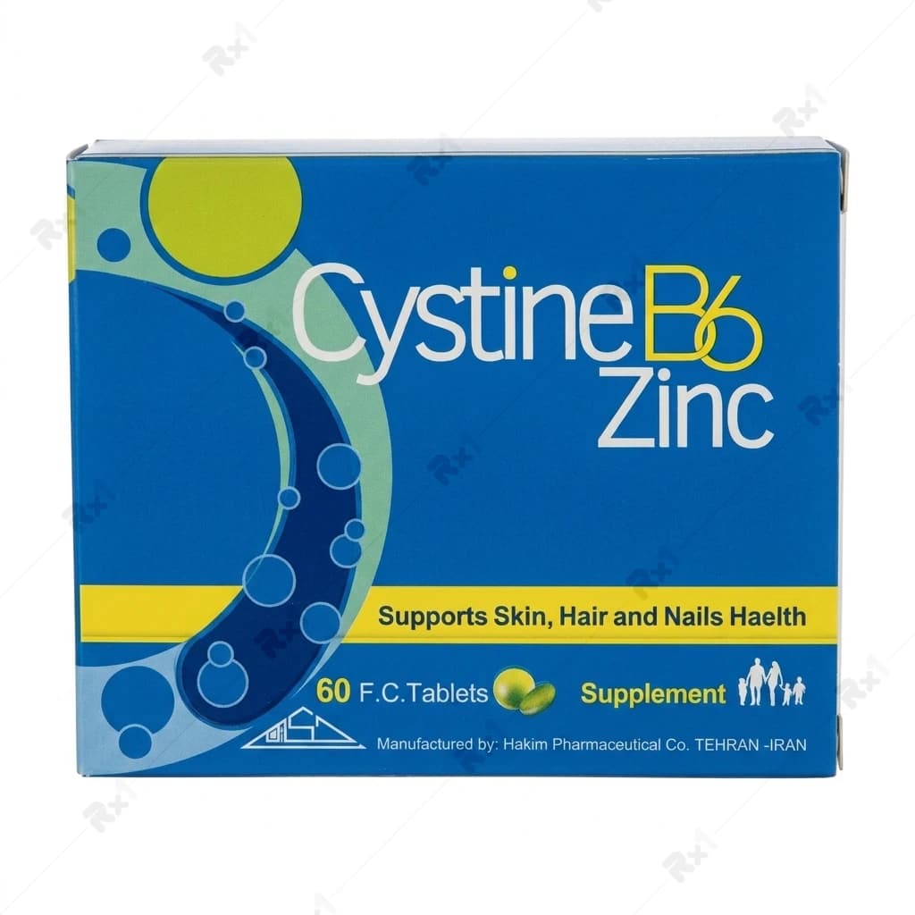 قرص سیستین B6 زینک رازک بسته 60 عددی — تصویر ۲