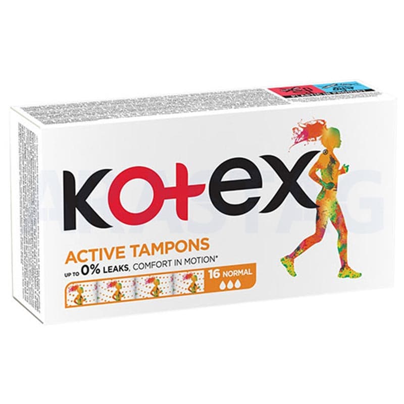 تامپون کوتکس kotex مدل نرمال بسته 16 عددی — تصویر ۲