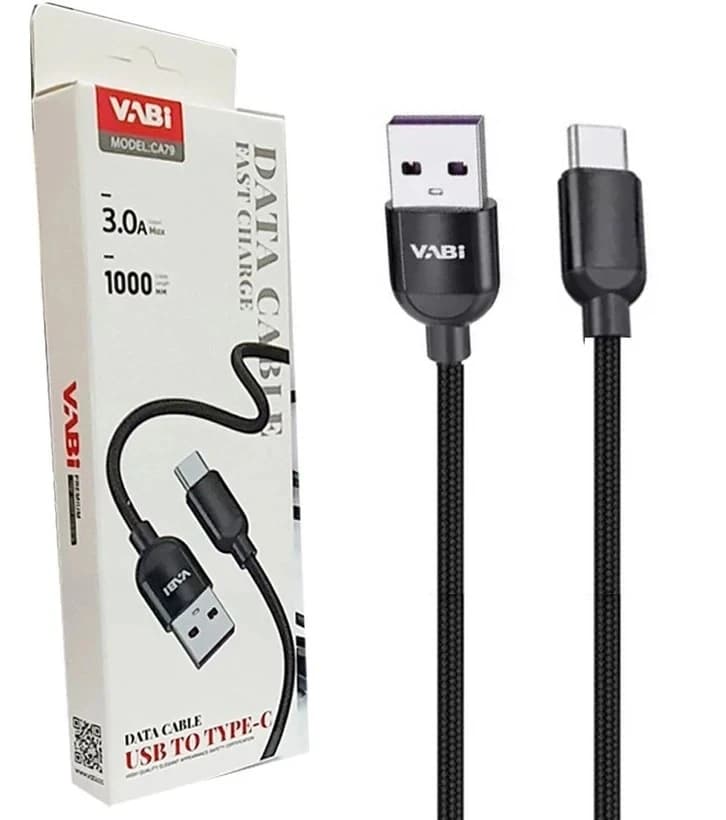کابل شارژ و انتقال دیتا تایپ سی فست کنفی وابی (VABI) مدل CA79 – طول ۱ متر