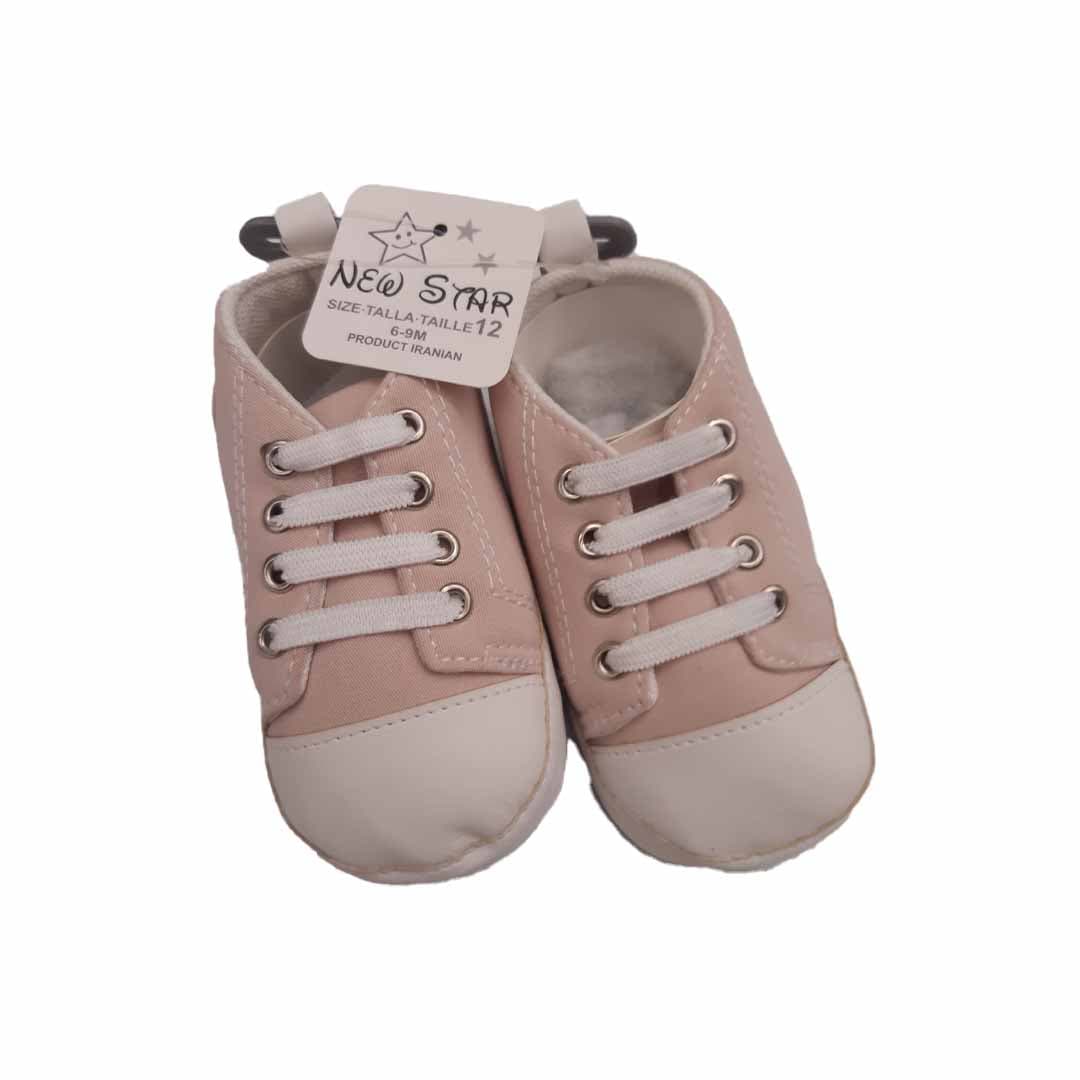 پاپوش نوزادی دخترانه طرح ونس صورتی