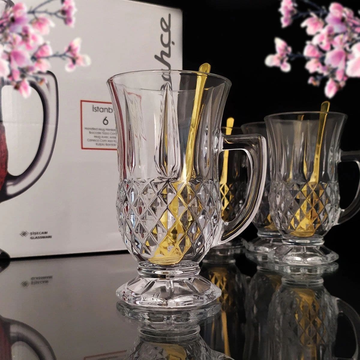 استکان چای پایه دار استانبول پاشاباغچه ترکیه کد PASA BAHCE-55671 — تصویر ۳