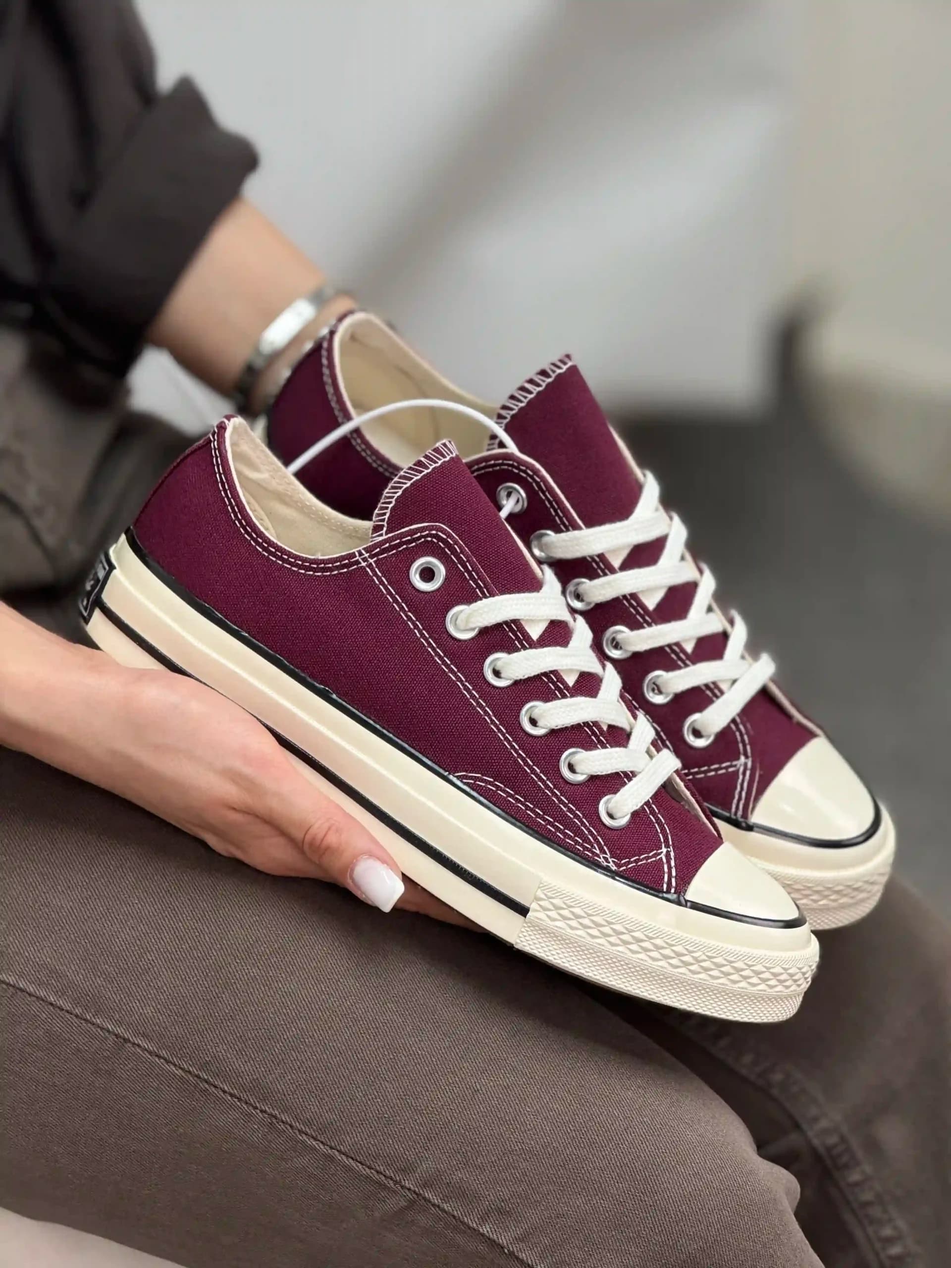 کانورس ساق کوتاه زرشکی شرابی – Converse Chuck 70 low red wine — تصویر ۲