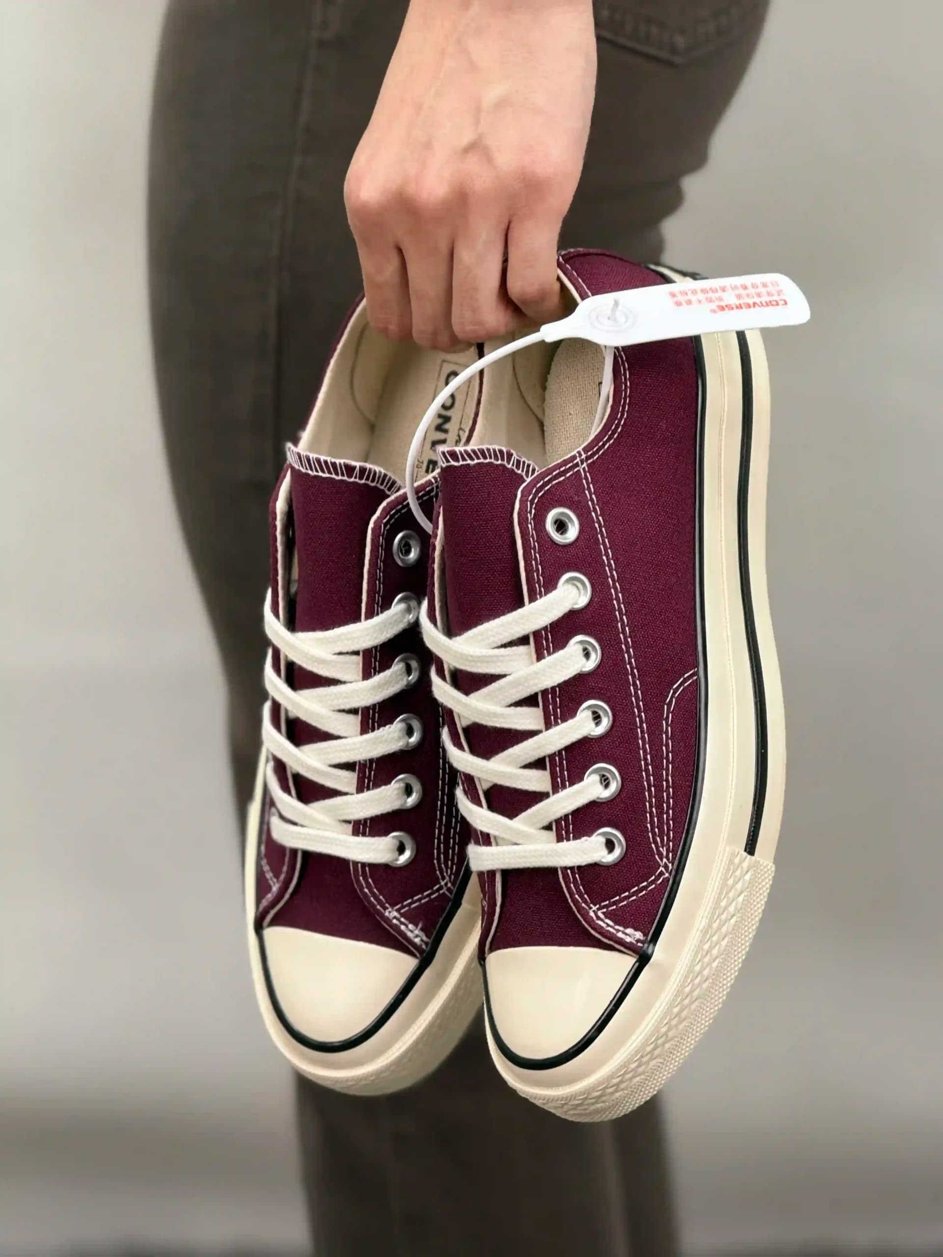 کانورس ساق کوتاه زرشکی شرابی – Converse Chuck 70 low red wine
