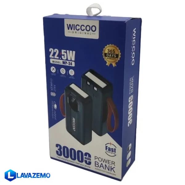 پاور بانک 22.5 وات ویکو مدل WP34 ظرفیت 30000 میلیآمپر — تصویر ۴