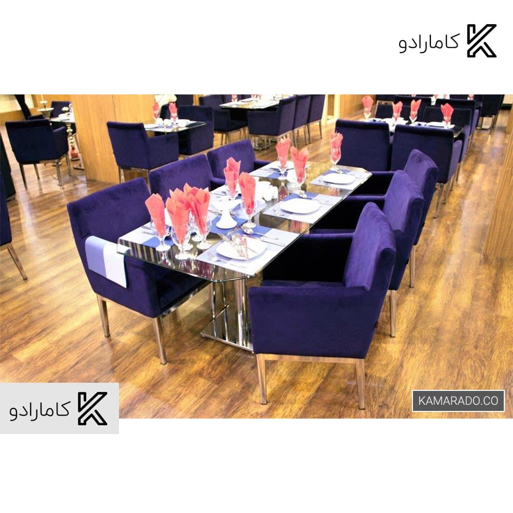 صندلی رستورانی / ناهارخوری جهانتاب مدل پارکر پایه چوبی یا فلزی — تصویر ۶