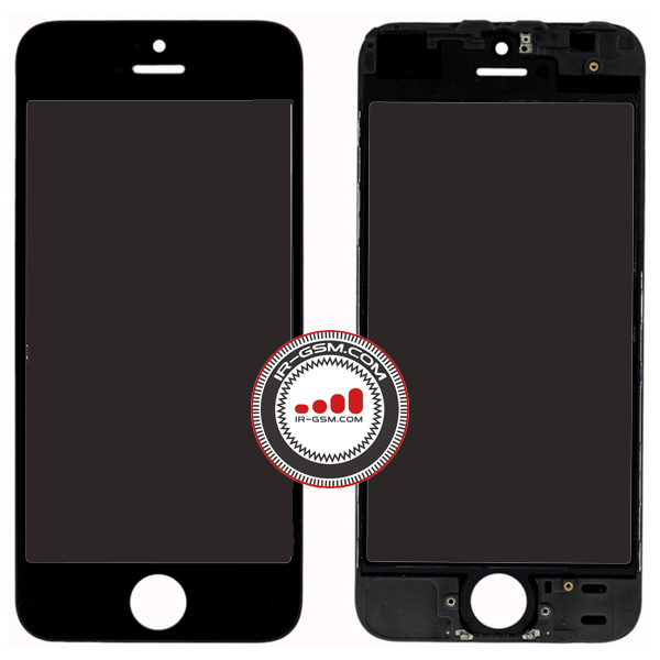 گلس تعمیراتی آیفون مشکی Glass +OCA +polariz +Frame Iphone 5S