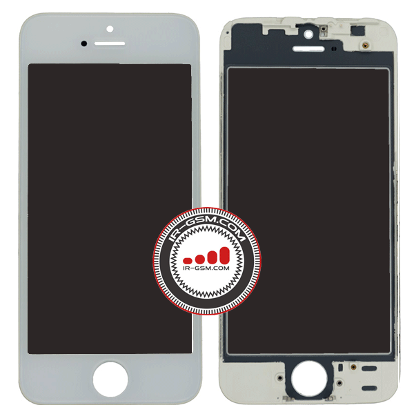گلس تعمیراتی آیفون سفید GLASS +FREAM +OCA +POLARIZE IPHONE 5G
