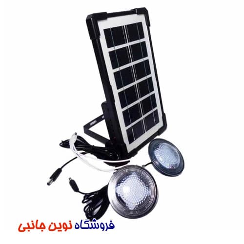 پروژکتور 30W شارژی کمپینگ دارای پنل خورشیدی مدل GD-07A ا GD-07A 30watts Solar Lighting Kit With 2 Bulbs GDTIMES ( تک / عمده )