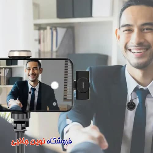 میکروفون یقه ای دو فرستنده پرودو مدل PD-WMDMIC-BK ا Porodo PD-WMDMIC-BK Lavalier Microphones Type-C Connector With Lightning Adapter (تک / عمده) — تصویر ۲