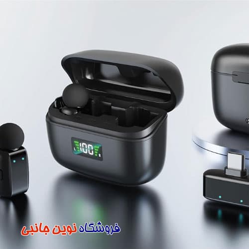 میکروفون یقه ای 2 کاربره وایرلس گرین لاین مدل Flex Mic Duo ا Green Lion Flex Mic Duo Type C 2 in 1 (تک / عمده) — تصویر ۲