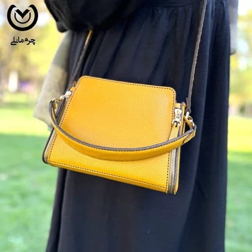کیف دوشی و مجلسی تمام چرم طبیعی گاوی درجه یک زنانه مهتاب ، کاملا دست دوز ، در رنگ بندی مختلف