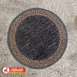گلیم فرش گرد طرح تشریفات مشکی سایز1 در 1 (پس کرایه) — تصویر ۲