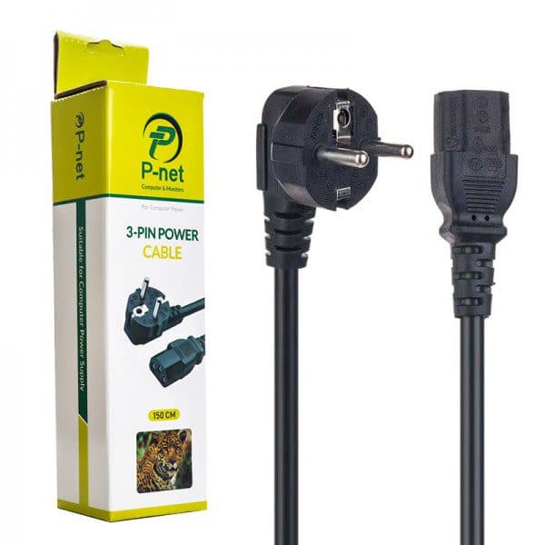 کابل برق پاور ضخیم کامپیوتر 1.5 متری پی نت P-net کد 3033