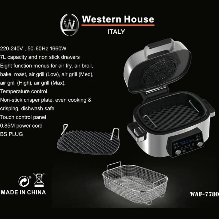 سرخ کن و گریل وسترن هاوس مدل WAF-7780 — تصویر ۳