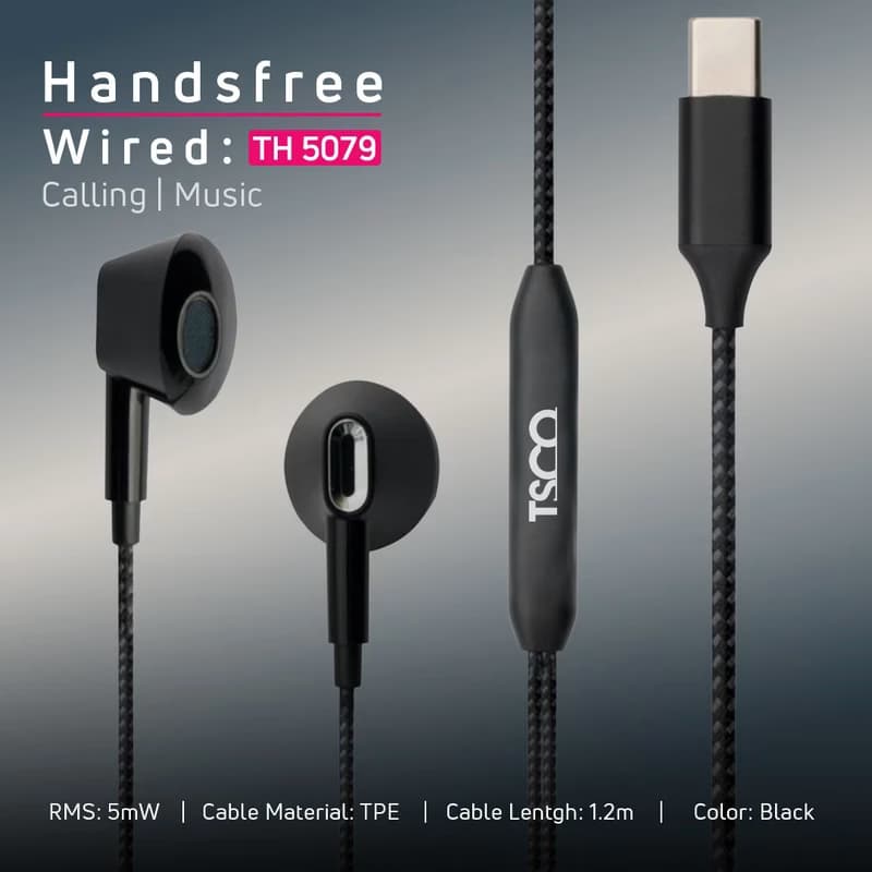 هندزفری باسیم تایپ سی تسکو مدل TH5079 — تصویر ۲