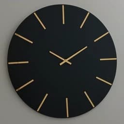 ساعت دیواری ساده چوبی مشکی مولتی طلایی کد 82 پس کرایه — تصویر ۲