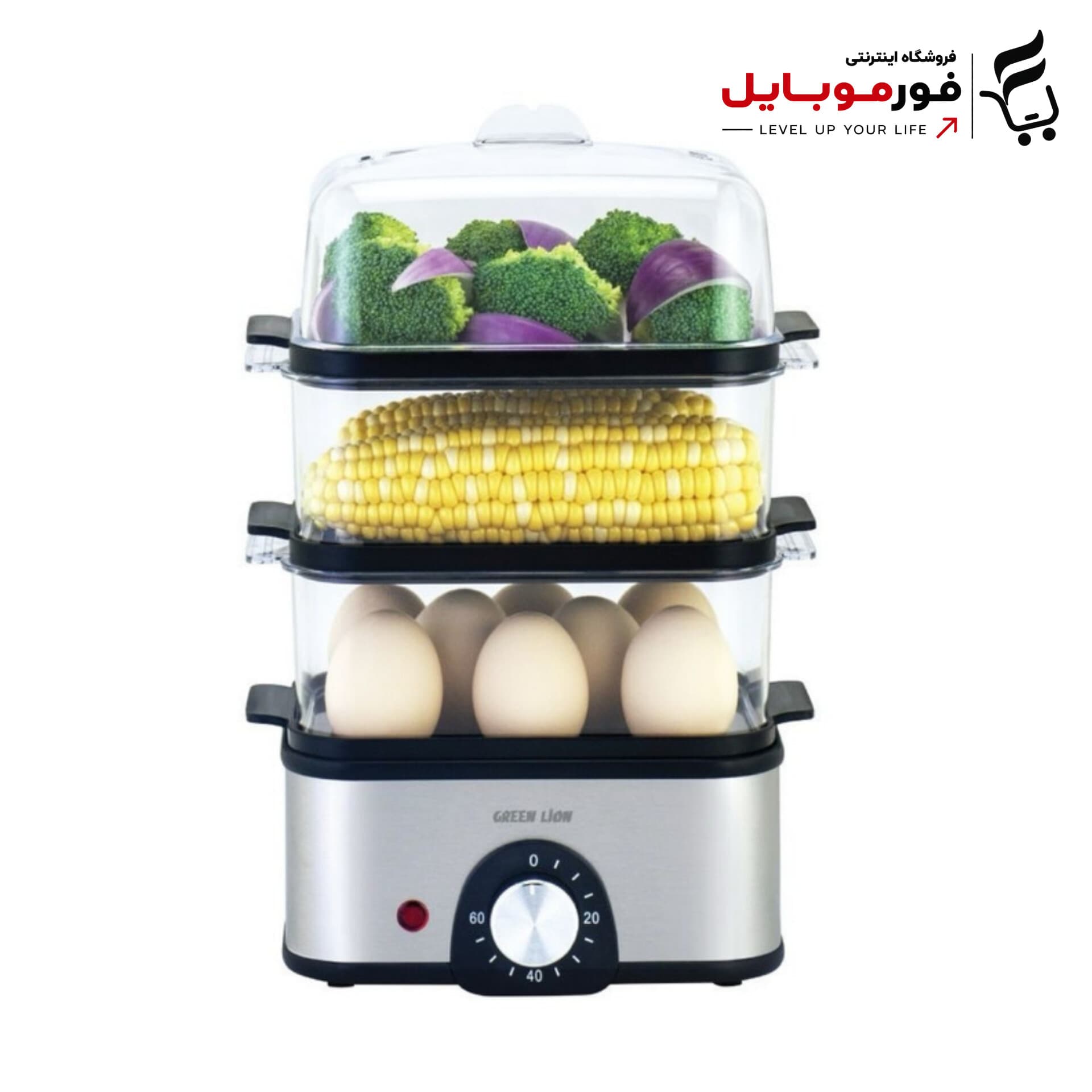 بخارپز 0.5 لیتری گرین لاین مدل GN3TREGGCK
