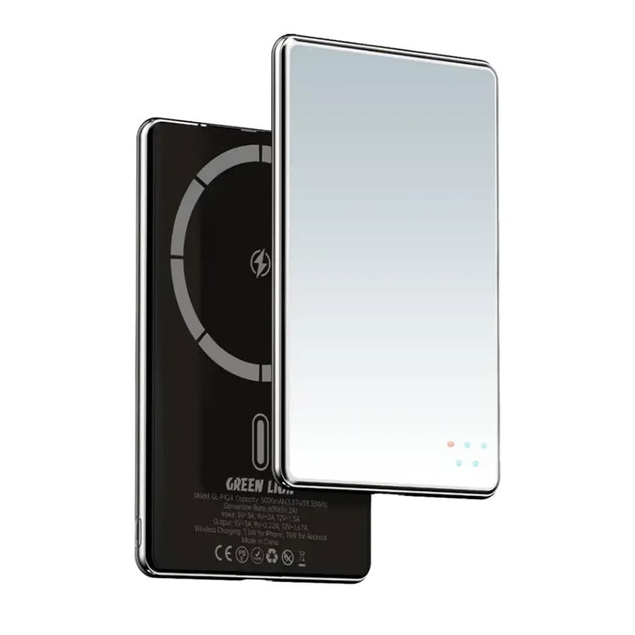 پاوربانک آینه ای مگ سیف 5000 میلی آمپر گرین لاین Green Lion Mirror Design 5000mAh Power Bank