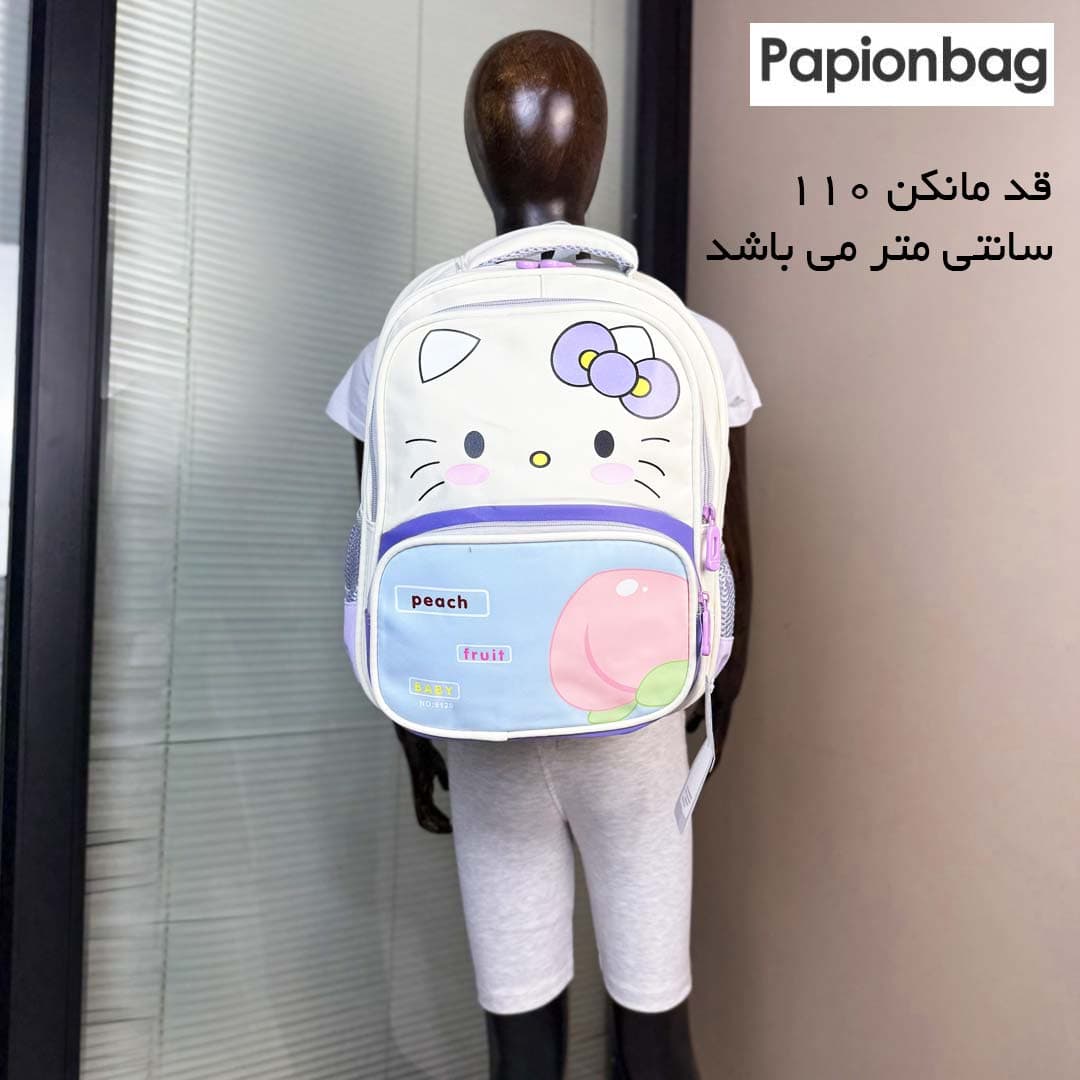 ست دخترانه کیتی کیف مدرسه، جامدادی، بادی بگ قمقمه و سرکلیدی کد1074 — تصویر ۲