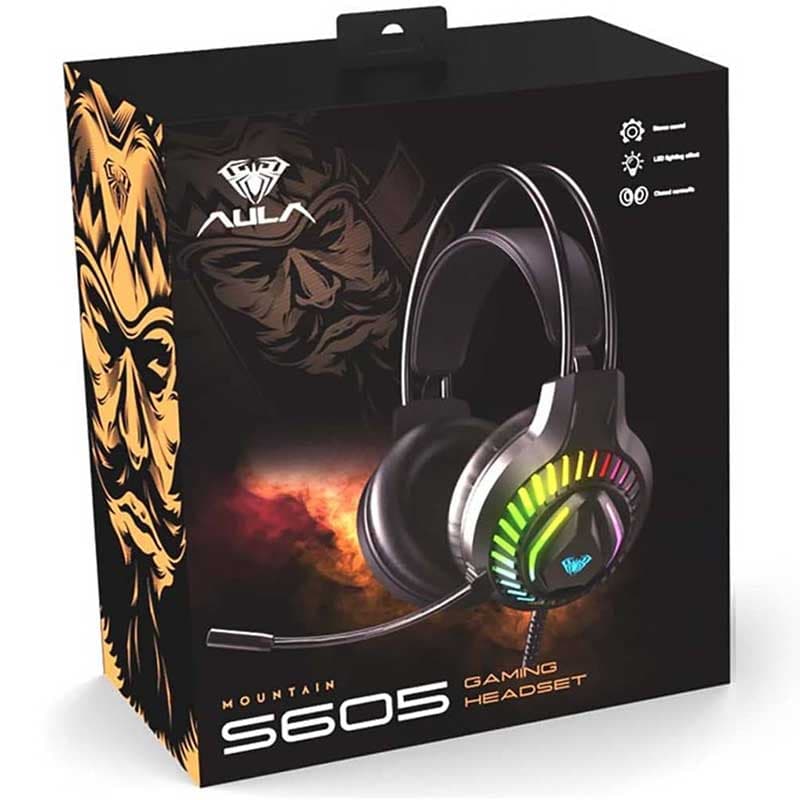 هدست گیمینگ آئولا مدل S605 ا AULA Mountain S605 Headphone کد 5913 — تصویر ۲