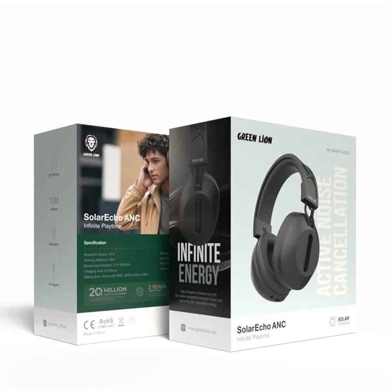 هدفون بلوتوث سولار گرین لاین Green Lion SolarEcho ANC Infinite Playtime — تصویر ۵