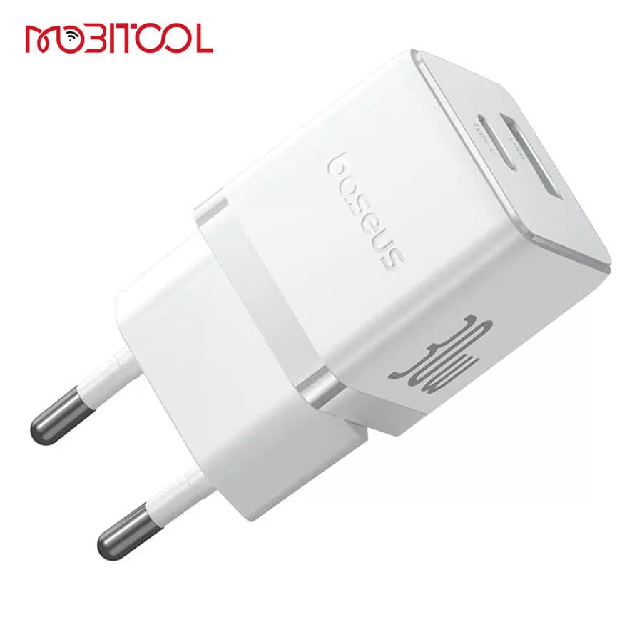 شارژر دیواری 30 وات دو پورت بیسوس با کابل دو سر تایپ سی Baseus CCZC30UE Palm Fast Charger 1C+1U 30W P1011160A113 — تصویر ۶
